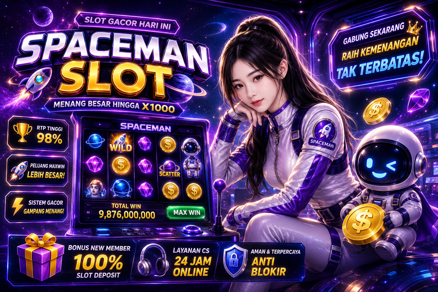 Spaceman Slot Online untuk Penggemar Tema Luar Angkasa